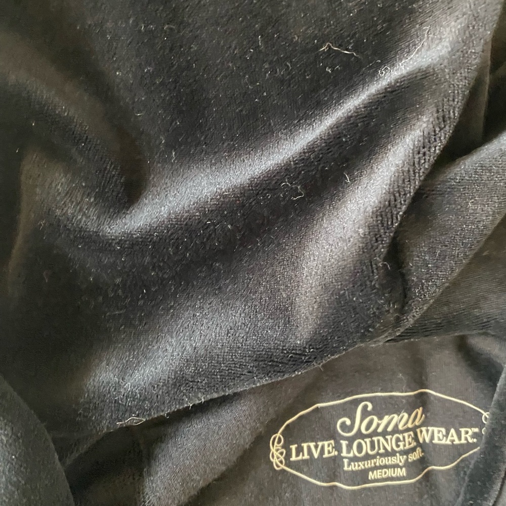 SOMA Womens Medium Black Hooded poncho EUC - Picture 5 of 7